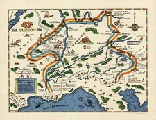 42nd Infantry Rainbow Div. U.S. - WW2 WWII Poster - World War 2 Map - Military