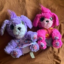 Scruff-a-Luvs Stuffed Toys Purple Pink Puppy Dog Plus Set of 2
