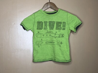 Old Navy Boy's Size 5T Tee Shirt Crew Neck Green Short Sleeve 