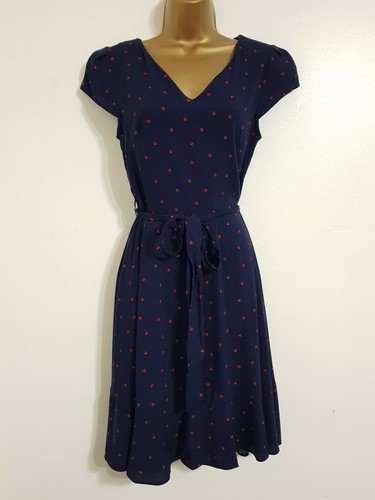 Navy Ladybird Print Skater Dress 