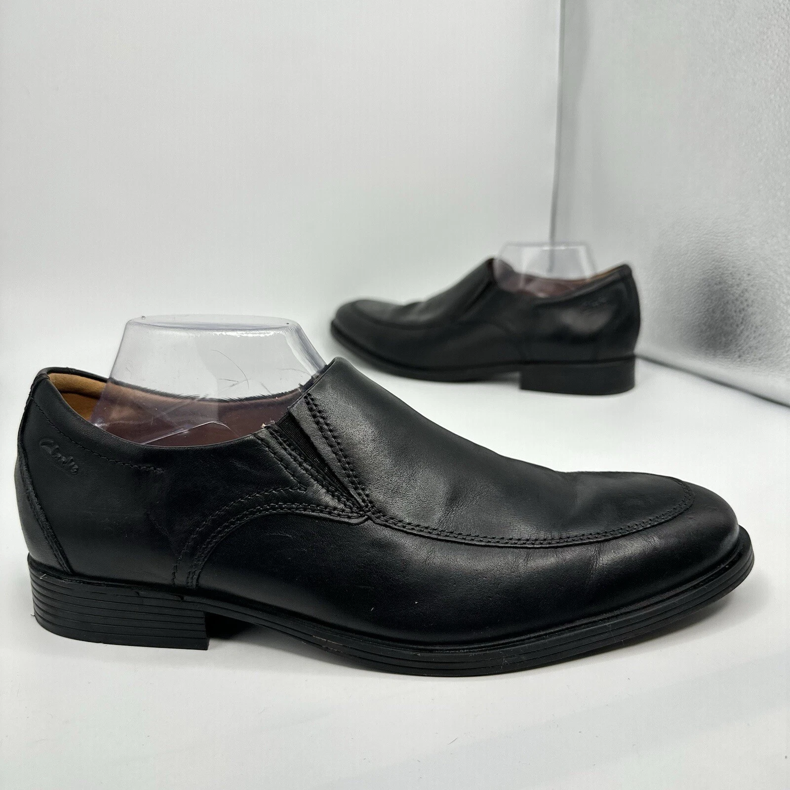 Mocassino Clarks Whiddon Step in pelle da uomo 10 5 M nero slip on comodo