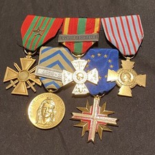 French WWII 1939-1945 Mounted Medal Grouping Croix De Guerre