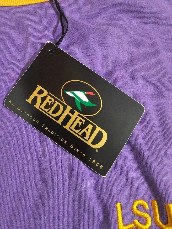 Camiseta RedHead XL para hombre, LSU Tigers 58-03-07 Pullover cuello redondo manga larga Foto 2 de 4