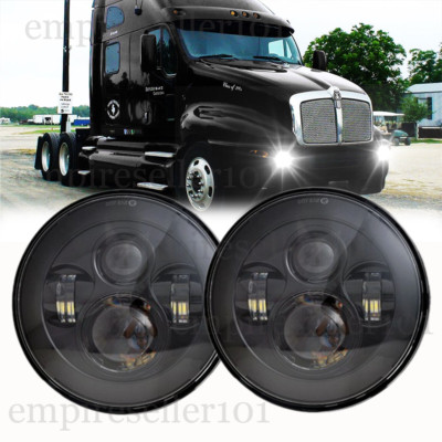 2x For Kenworth T2000 1997-2011 DOT 7'' Inch Round LED Headlights High Low Beam