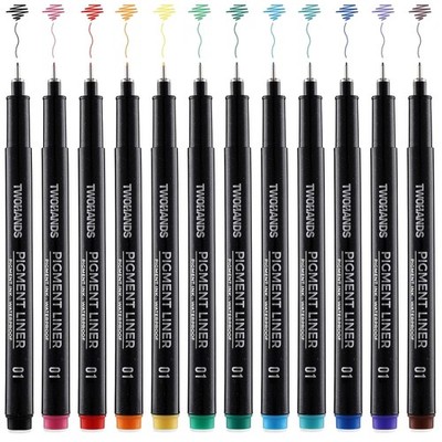 Fineliner Set 12 Farben 0,25mm  Künstler Skizzen Technisches Zeichnen
