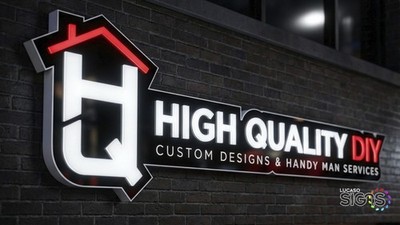 Custom LED Business Logo Signs Illuminated High Quality DIY 67 inches