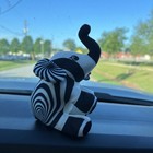 Pop Art Soft Elephant Swirly-Q Plush Toy Black  White Swirl Pattern 6" NWT — photo 2
