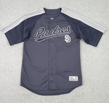 Vintage San Diego Padres Jersey Mens Med Blue Gray MLB Baseball Dynasty Y2K