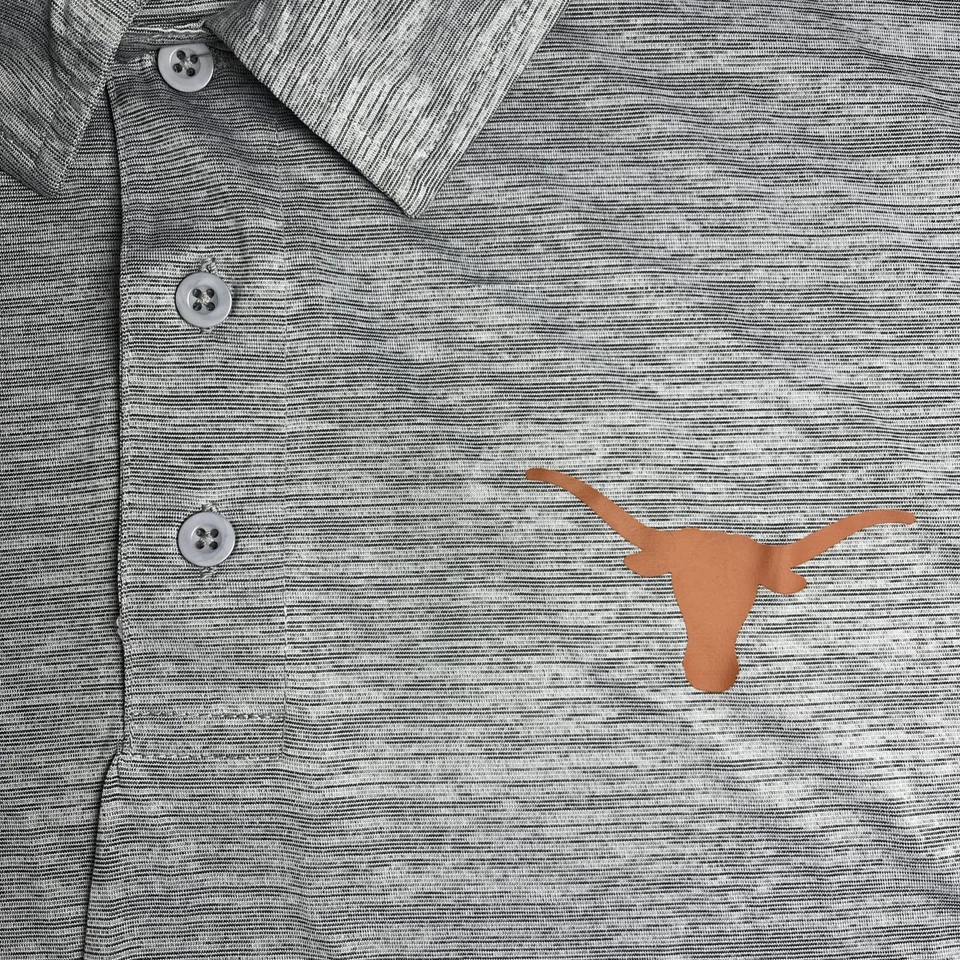 Camisa informal de golf Fanatics Longhorns Performance gris jaspeado 2XL alta nueva sin etiquetas Foto 3 de 4
