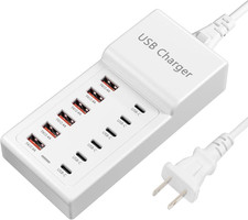 USB Charging Station, 12 Ports USB C Charger, 50W/10A Multiport Charger