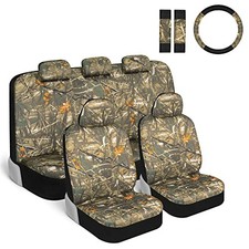 Hunter Camo Car Seat Covers Full Set With Camo Steering Wheel Cover And Seat Bel