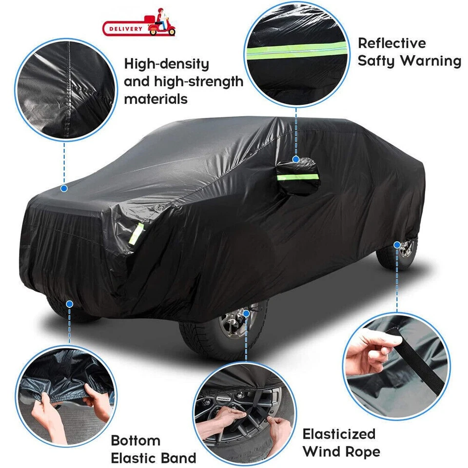Pickup Truck Car Cover Outdoor Rain Dust UV Protector Black For Ram 1500 2500 Foto 4 de 4