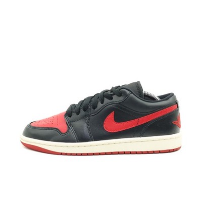 Nike Damen Air Jordan 1 Low OG Sneaker Schwarz Rot Edition, Atmungsaktiv EU 37.5