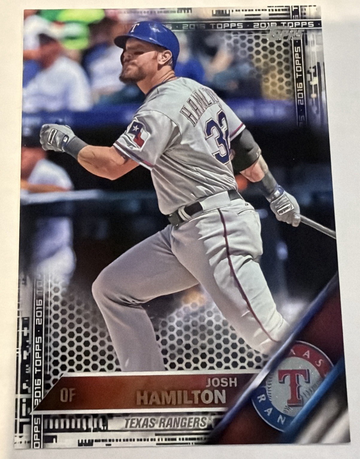 2016 Topps Series 1 Josh Hamilton Black Parallel /65 #341 Texas Rangers Rare