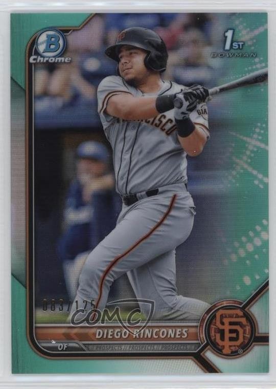 2022 Bowman Chrome Prospects Aqua Refractor 83/125 Diego Rincones #BCP-65 1ek2