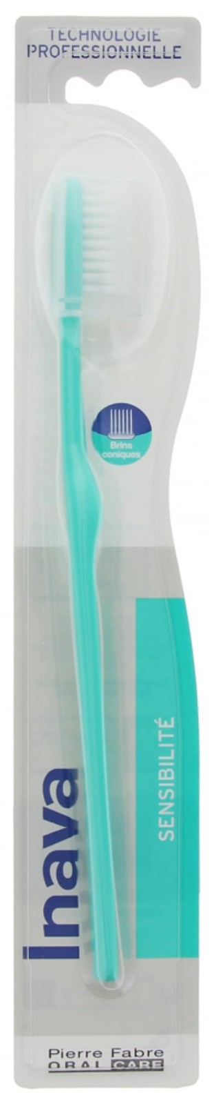 Brosse à dents sensibilité brins coniques vert en nylon haute densité