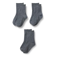 Amazon Essentials Boys' Ribbed Crew Socks, Everyday Medium (4-8 Years), Grey