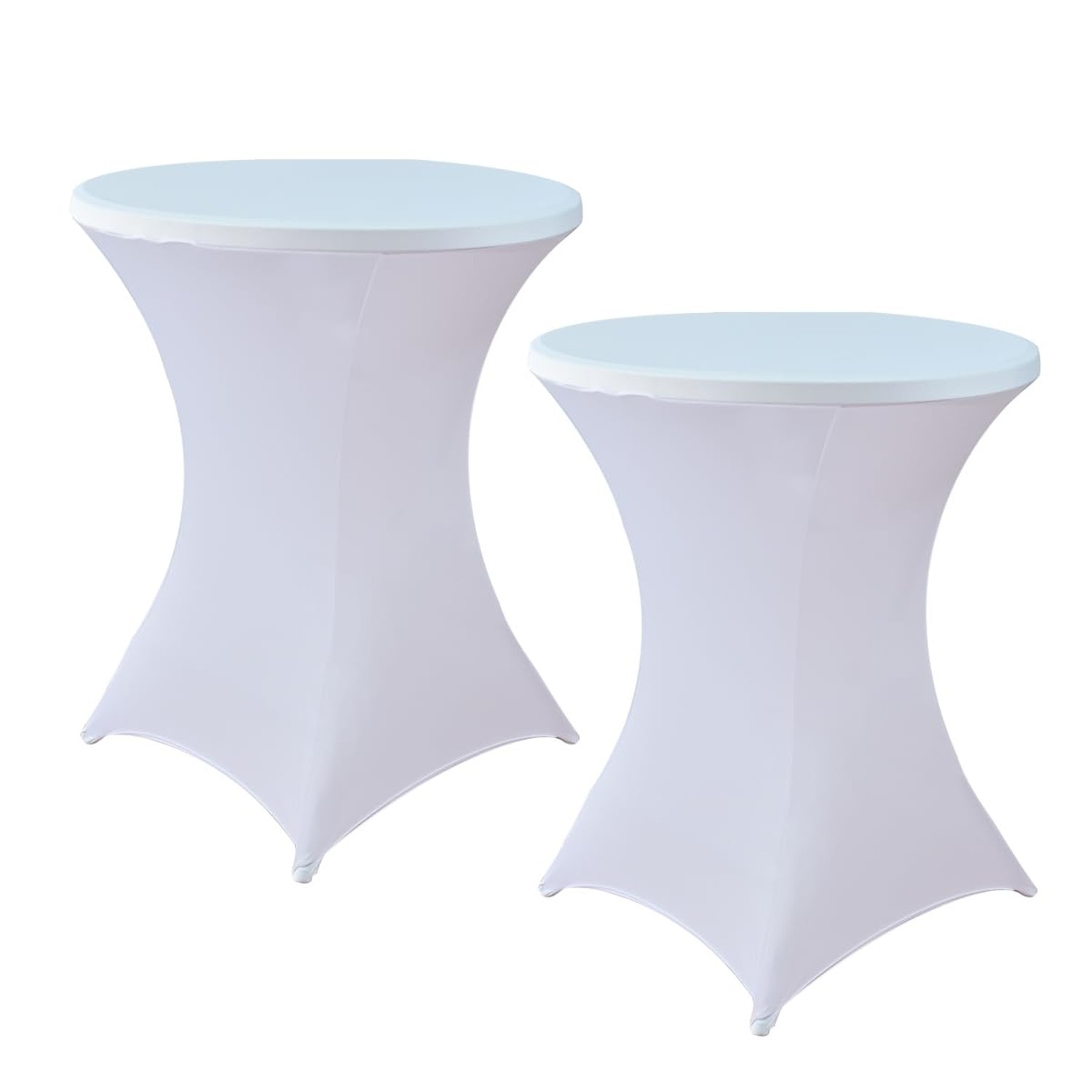 HAORUI Spandex Cocktail Table Covers, 2 Pack Fitted Round Hi