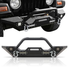 For 87-2006 Jeep Wrangler Tj Yj Front Bumper W D-rings Led Lights Winch Plate For 87-2006 Jeep Wrangler Tj Yj Front Bumper W D-rings Led Lights Winch Plate