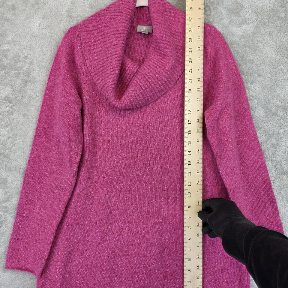 J. Jill свитер женщин средний розовый капот шеи итальянская пряжа шерсти кашемир туника - Изображение 3 из 4