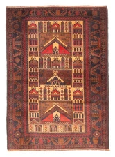 Vintage Tan Traditional 3'0" x 4'1" Hand-Knotted Oriental Wool Area Rug