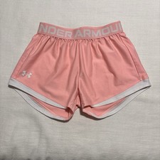 Girls Under Armour Play Up Shorts Pink Size Youth Medium Loose Fit