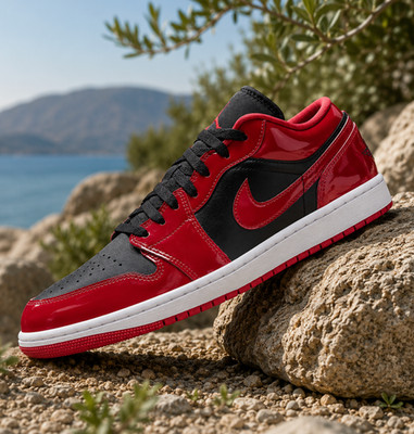 限定1足 Air Jordan 1 Low Varsity Red 27cm Nike Air Jordan 1 Low SE Patent Varsity Red Black HV4089-006 Mens