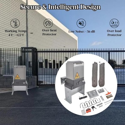 1800lbs Automatic Sliding Gate Opener Operator Kit Electric w/2 Remotes