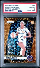 2024 PANINI PRIZM WNBA ORANGE VELOCITY #60 RICKEA JACKSON ROOKIE RC PSA 8
