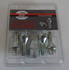 😈Tip Top Stahlgruber M12x1.50x30 Felgenschlosssatz Kegelbund 60° SW17/19