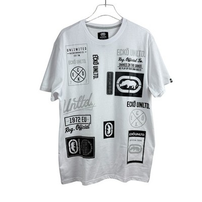 Ecko Unltd Graphic Print White T-Shirt Men's Size L New Without Tags