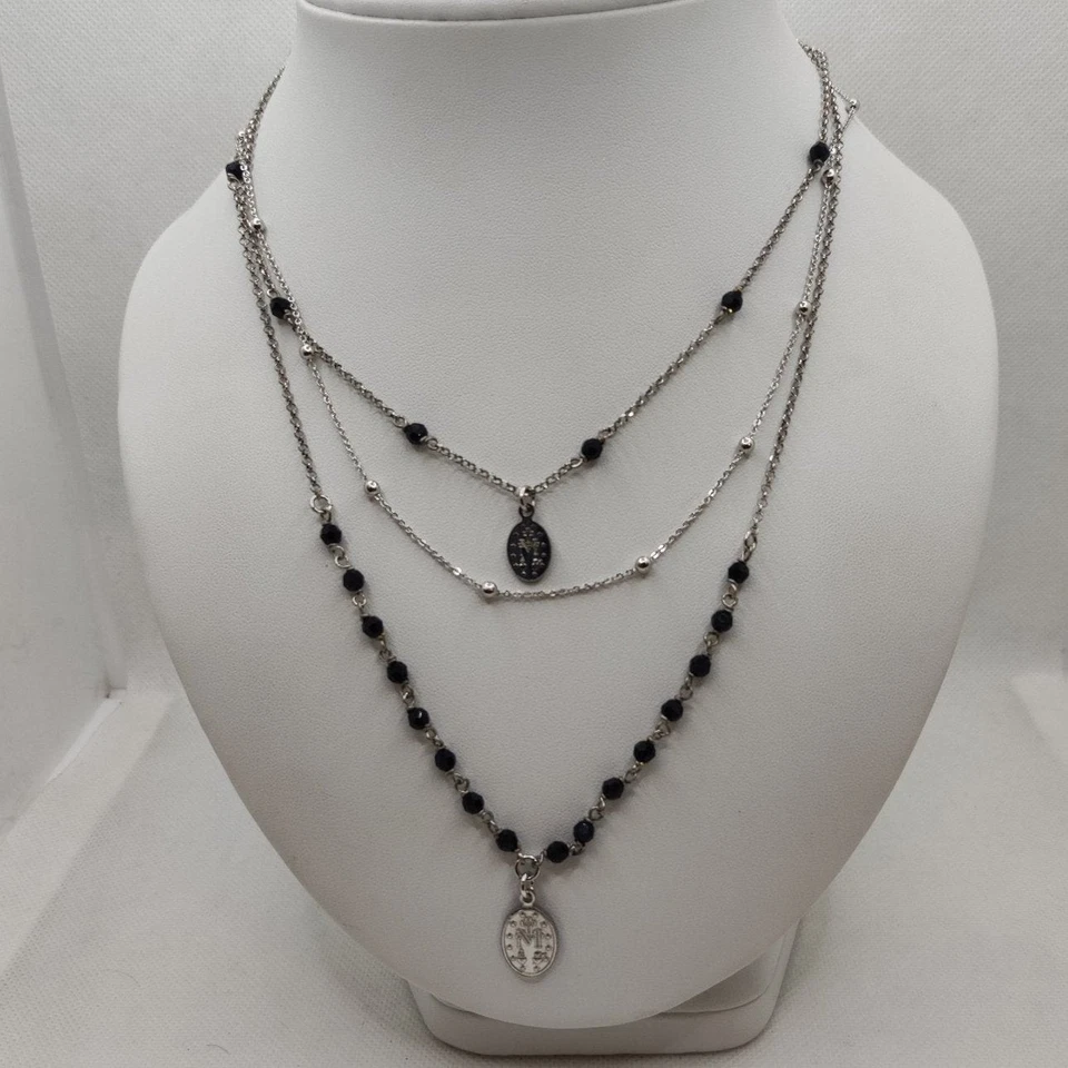 Collana Rosario 3 fili onice cristalli Swarovski Boccadamo XGR309 - Immagine 2 di 4