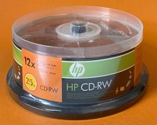 HP invent CD-RW 12X Optical Media Discs 80 Min 700 MB Orange Silver 25 Pack New