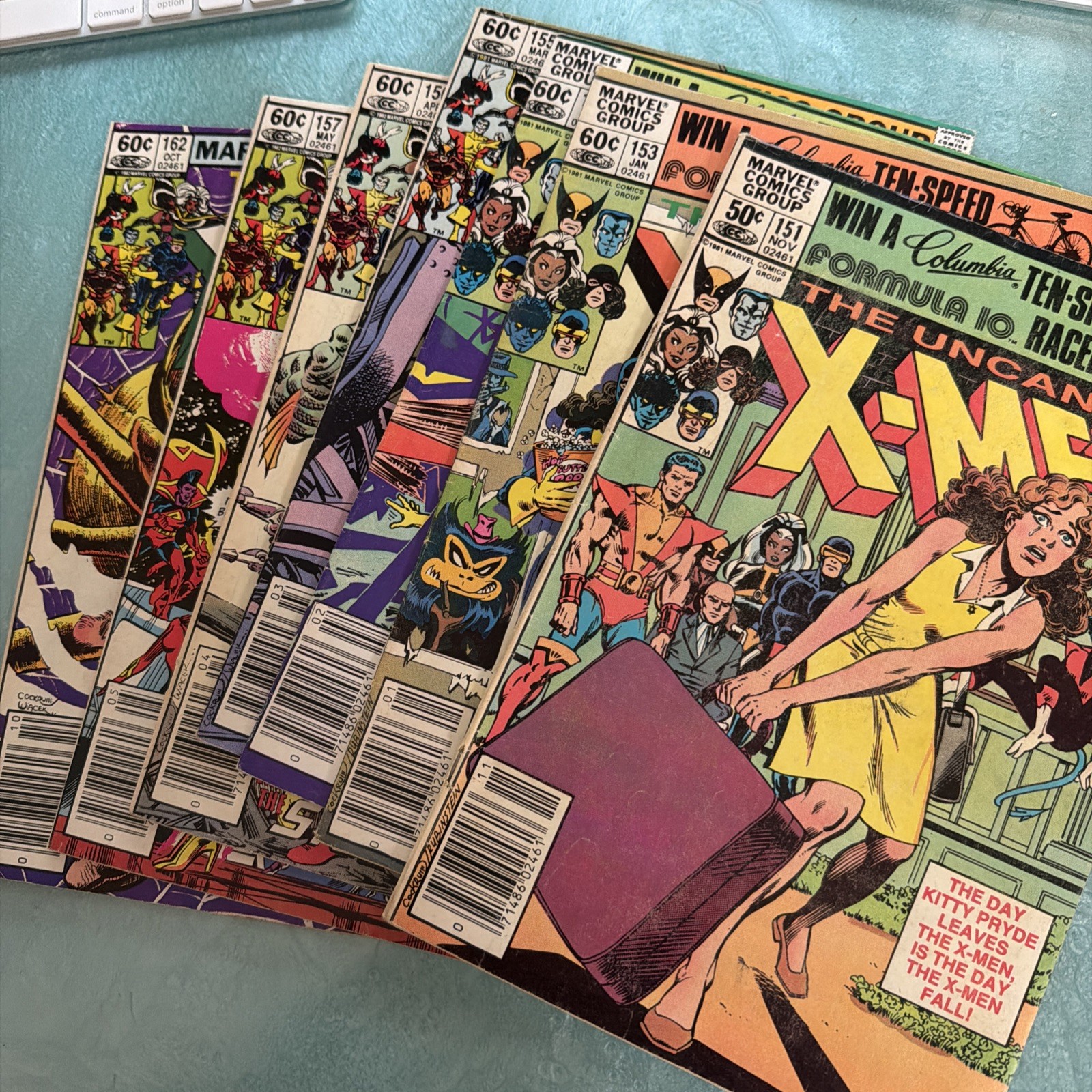 Uncanny X-Men 151 153 154 155 156 157 162 (Space Sharks) NEWSSTAND VARIANTS