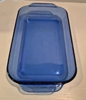 VTG PYREX #232 Cobalt Blue Glass Baking Dish 2.2 QT  11" X 7" X 2"