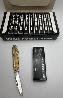 One Dozen Parker Cut Co Pocket Knife Indian Figural Copper Grips Surgical Steel