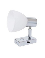 12V Reading Light LED RV Interior 3W with USB Port 5V/2A Chrome 1 D1 USB