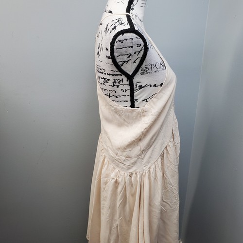 Romeo & Juliet Couture Mini Dress Womens Medium Tan Lined Tiered Spaghetti Strap - Picture 8 of 11