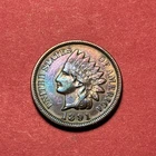 (1) Beautiful Antique 1891 Indian Head Cent/Penny XF-EXTRA FINE NICE TONING