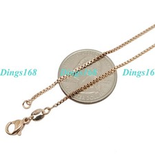 18K Rose Gold Filled 1.2mm Thin Box Chain Necklace for Women Men 16"-24" Jewelry