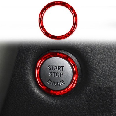 Red Carbon Engine Start Stop Push Button Trim Ring For Toyota Supra A90 2019 UP