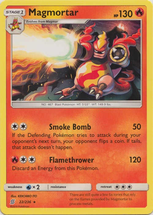 Magmortar - 22/236 - Rare (Lp) Unified Minds - Fire Pokémon