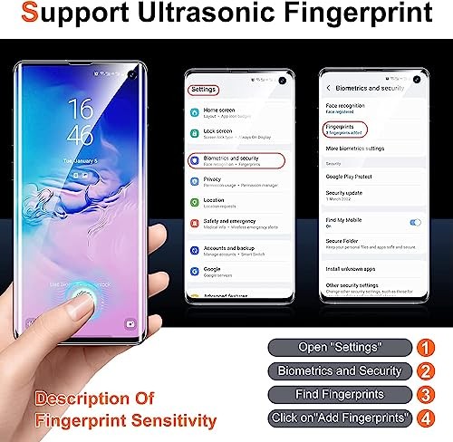 [2+2 Stück Kompatibel mit Samsung Galaxy S10 Full S10 (6,1 Zoll) Transparent - Bild 5 von 7
