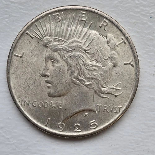 1925 Peace Silver Dollar 1$ AU SKU:SA036