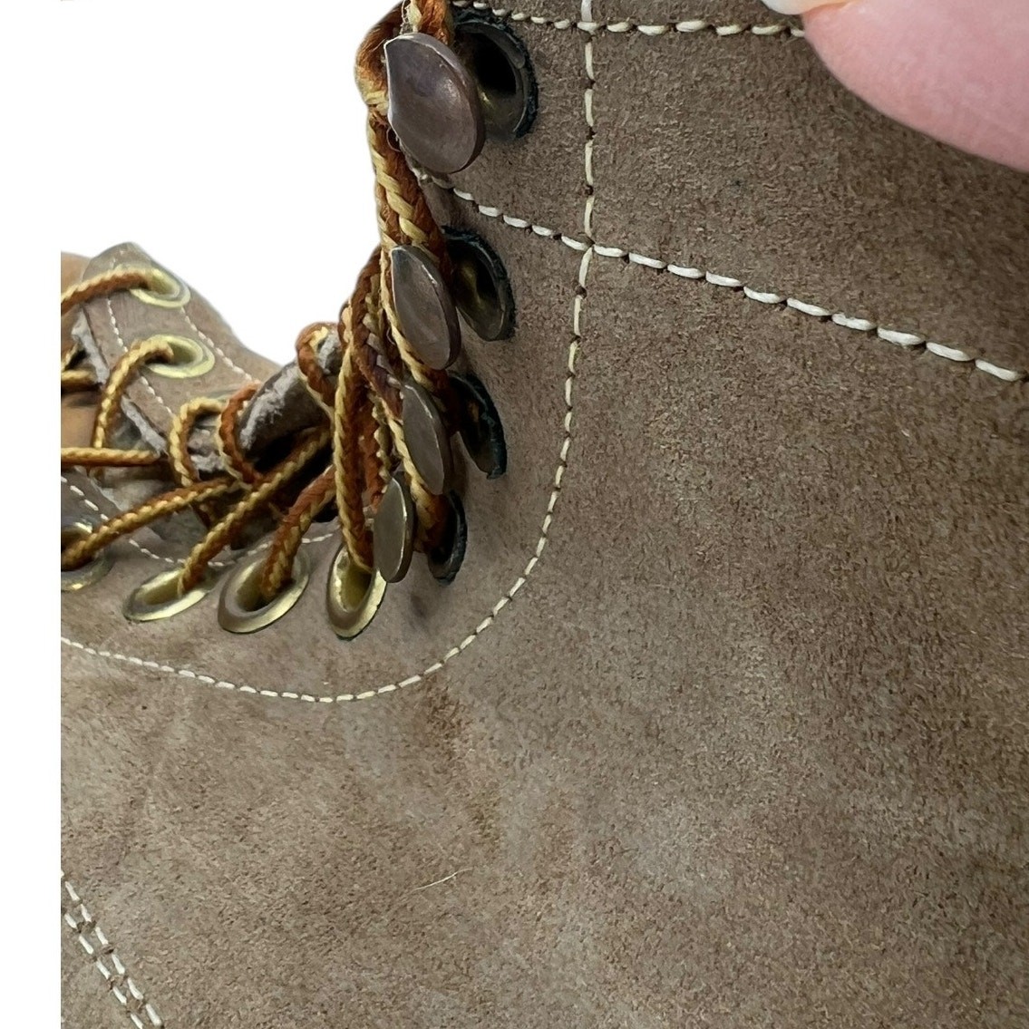 Vintage Tan Suede Monkey Boots Lace to Toe Vulcan Sole  display picture 3