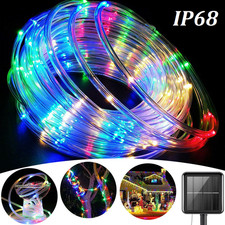 Solar Powered LED Rope Fairy String Garden Lights Outdoor Patio Wendding IP68