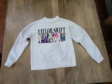 Official Taylor Swift Midnights Eras Tour Crewneck Sweatshirt - White - Small