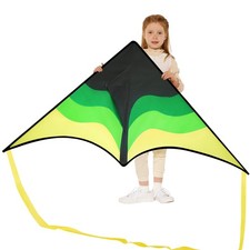 Large Delta Kite Gradient Green  Easy to Fly for and Adults, Beach Kite with ...