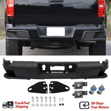 Black Steel Rear Step Bumper Assembly For 2015-2022 Chevy Colorado GMC Canyon