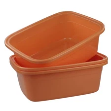 3 Pack 18-Quart Large Plastic Wash Basin Dish Pan for Kitchen Camping Utility